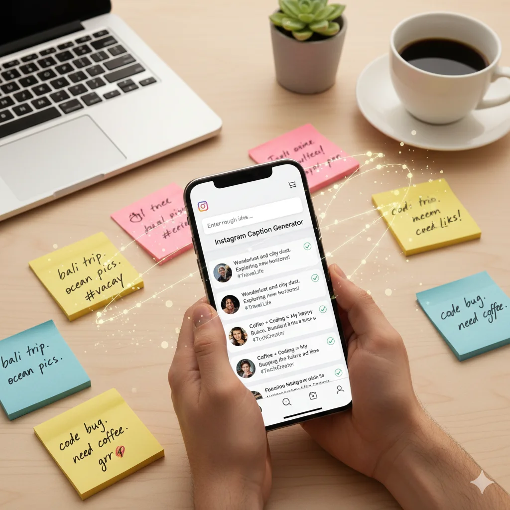 Generating creative text ideas with an Instagram Caption Generator