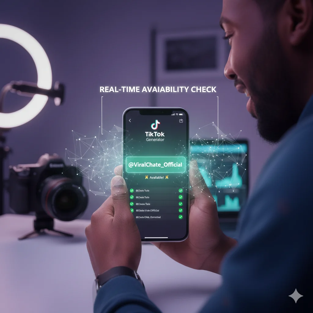 A successful search result using a TikTok Username Checker to find an available handle